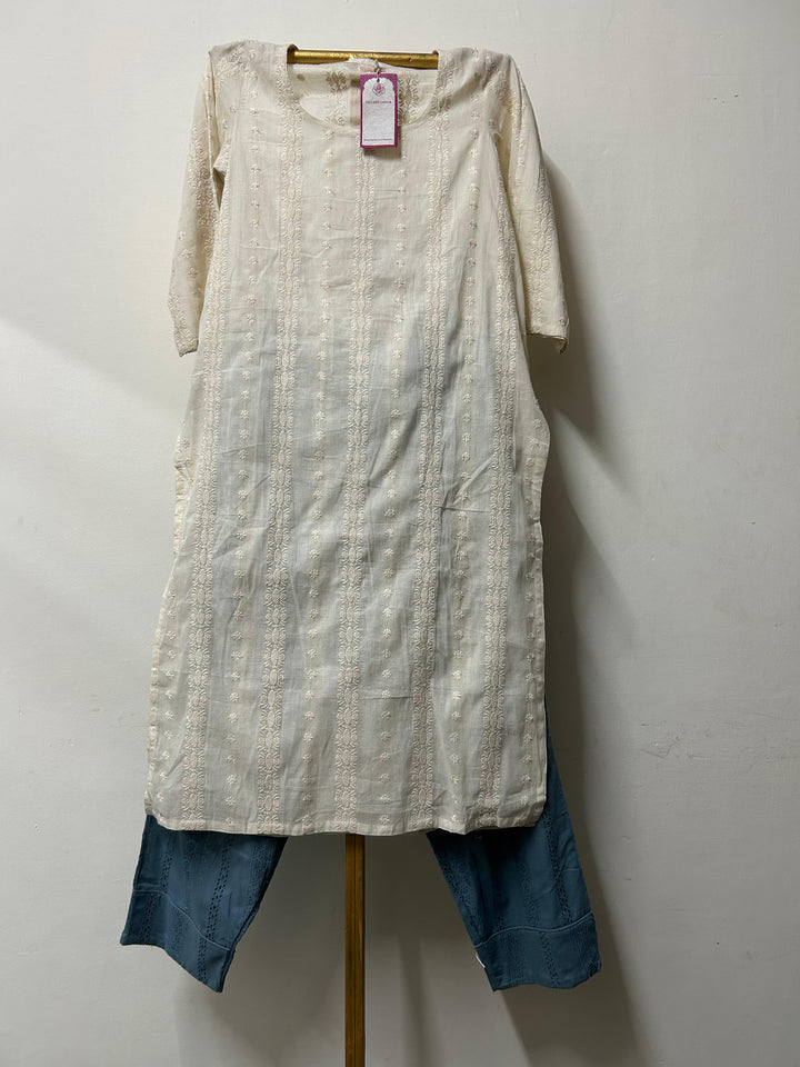 ROHA WHITE STRAIGHT CO-ORD SET Gulabo Jaipur