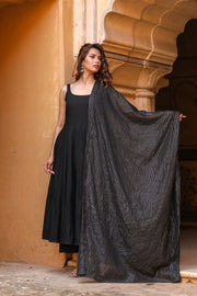 Noori Black Anarkali Set Gulabo Jaipur