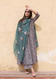 Sunflower Green Anarkali Set 6