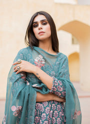 Sunflower Green Anarkali Set 4