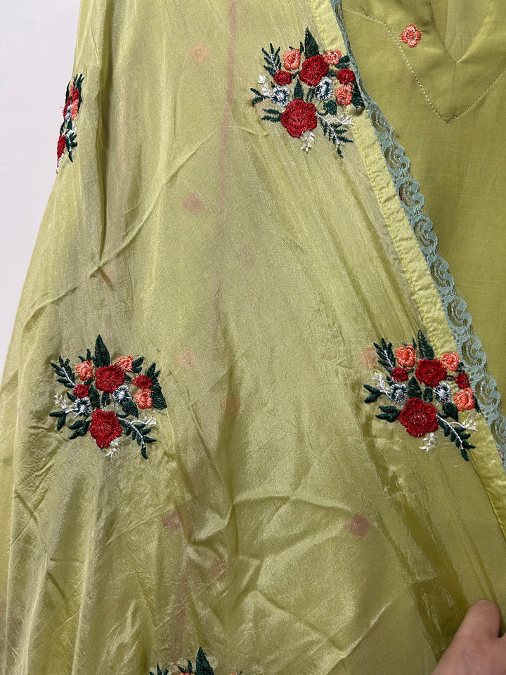 AMAIRA GREEN STRAIGHT SET Gulabo Jaipur
