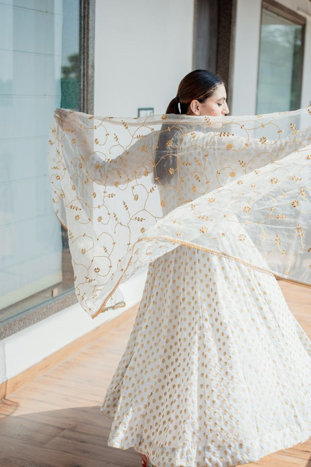 Zuri Offwhite  Anarkali Set