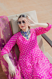 Zuri Pink Anarkali Set 4