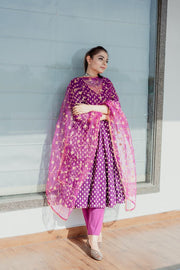 Zuri Purple Anarkali Set 4