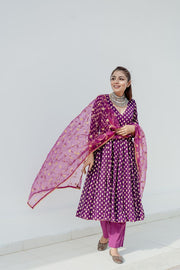 Zuri Purple Anarkali Set 1