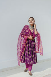 Zuri Purple Anarkali Set 2