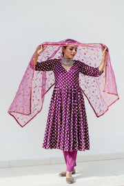 Zuri Purple Anarkali Set 3