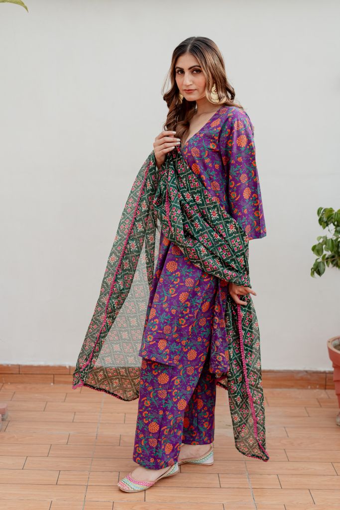 Arya Purple Straight Set Gulabo Jaipur