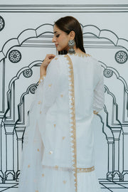 SANCH  WHITE SHARARA SET Gulabo Jaipur