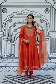 Rohee Red Anarkali Set Gulabo Jaipur