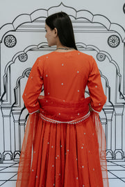 Rohee Red Anarkali Set Gulabo Jaipur