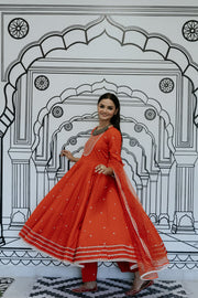 Rohee Red Anarkali Set Gulabo Jaipur