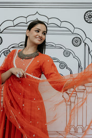 Rohee Red Anarkali Set Gulabo Jaipur