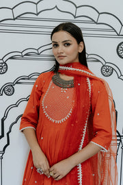 Rohee Red Anarkali Set Gulabo Jaipur