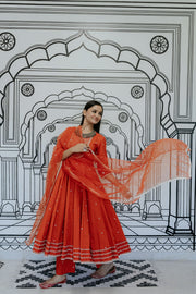 Rohee Red Anarkali Set Gulabo Jaipur