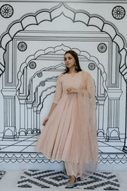 Rohee Peach Anarkali Set Gulabo Jaipur