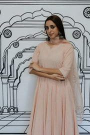Rohee Peach Anarkali Set Gulabo Jaipur