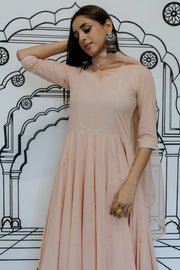Rohee Peach Anarkali Set Gulabo Jaipur