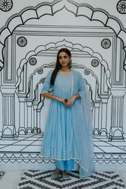Rohee Blue Anarkali Set 1
