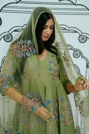 Wafa Green Anarkali Set 2