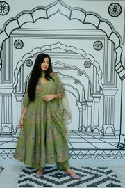Wafa Green Anarkali Set 3