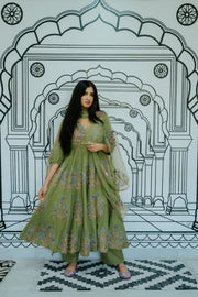 Wafa Green Anarkali Set 4