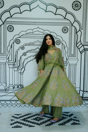 Wafa Green Anarkali Set 6