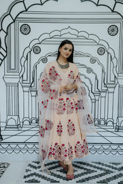 Wafa Peach Anarkali Set Gulabo Jaipur