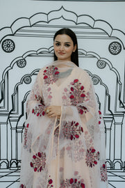 Wafa Peach Anarkali Set Gulabo Jaipur