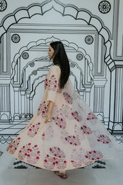 Wafa Peach Anarkali Set Gulabo Jaipur