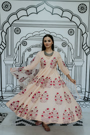 Wafa Peach Anarkali Set Gulabo Jaipur