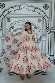 Wafa Peach Anarkali Set Gulabo Jaipur
