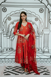 Wafa Red Anarkali Set 1