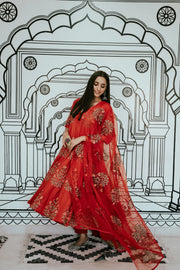 Wafa Red Anarkali Set 2