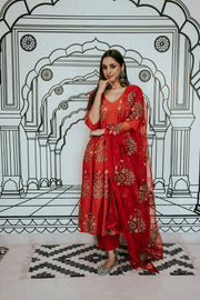 Wafa Red Anarkali Set Gulabo Jaipur