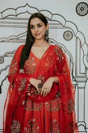 Wafa Red Anarkali Set 3