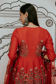 Wafa Red Anarkali Set 4