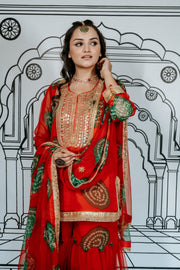 Aksar Red Sharara Set 7