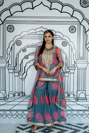 Aksar Grey Sharara Set 1