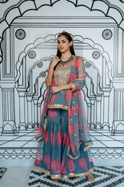 Aksar Grey Sharara Set 3
