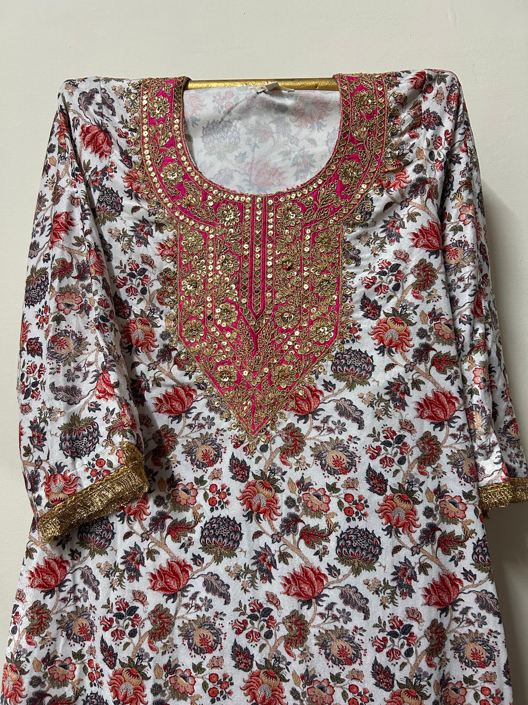 RUHAAN WHITE VELVET STRAIGHT CO-ORD SET Gulabo Jaipur