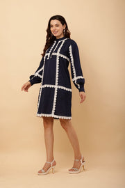 Blue White Lace Dress 4