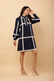 Blue White Lace Dress 3