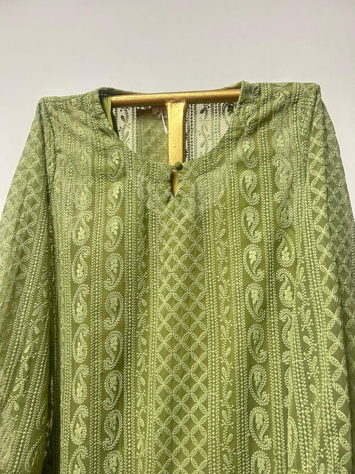 Classic Chikan Green Co-Ord Set Gulabo Jaipur
