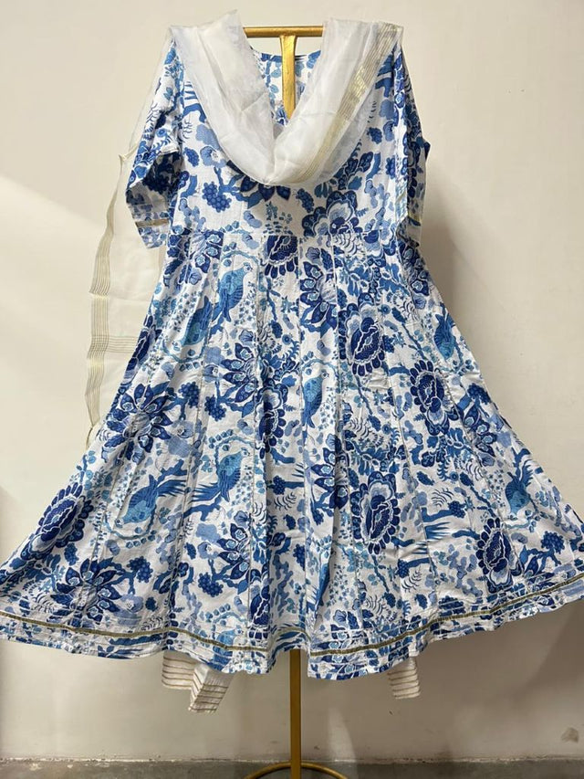 Sona Blue Anarkali Set