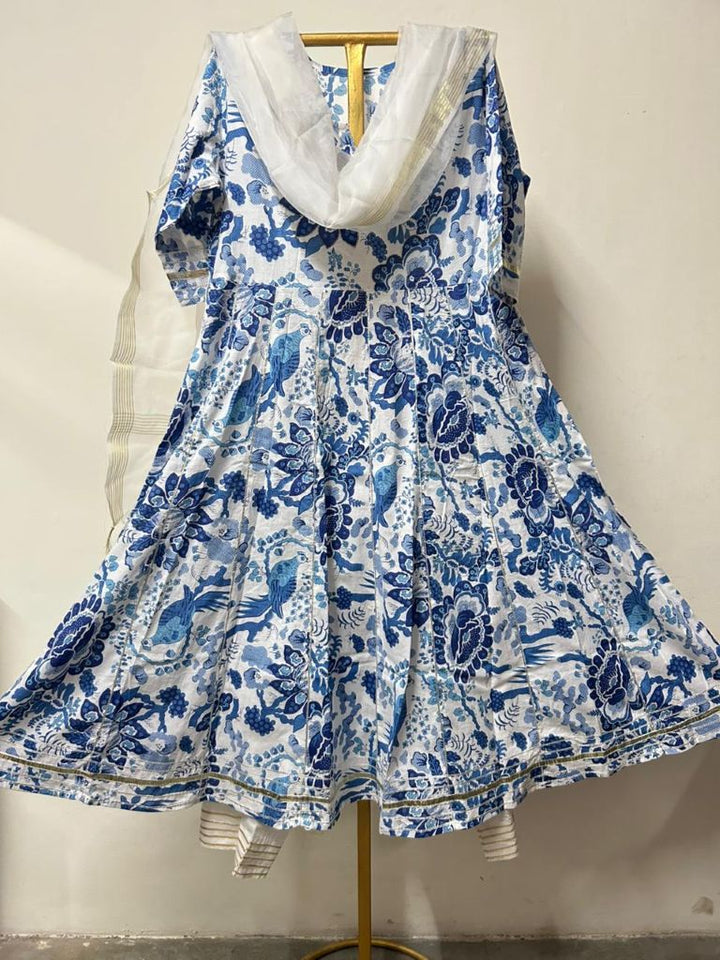 Sona Blue Anarkali Set Gulabo Jaipur