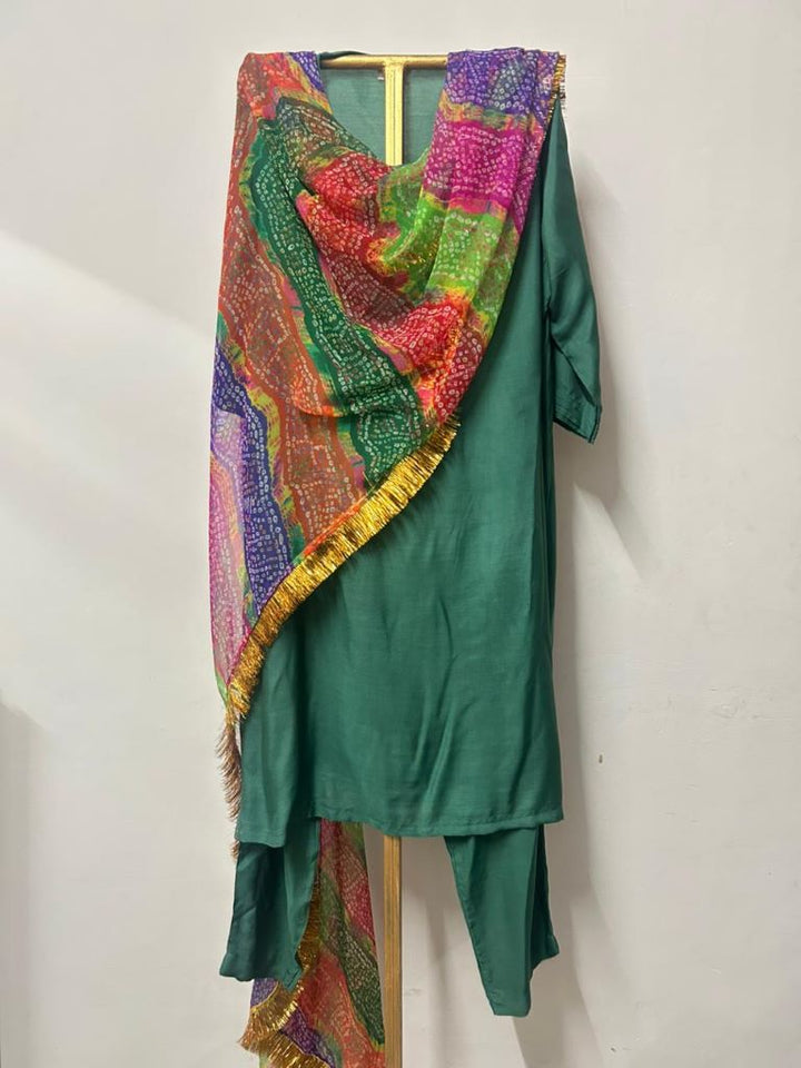 REEM GREEN STRAIGHT SET Gulabo Jaipur