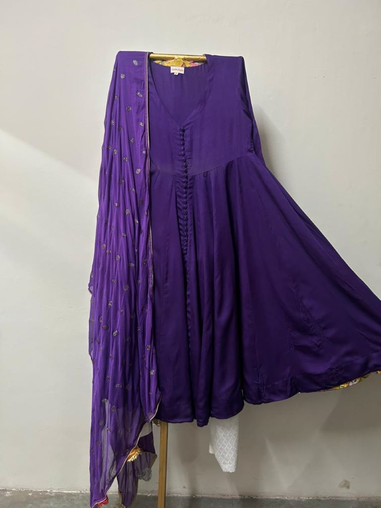 REEM PURPLE ANARKALI SET