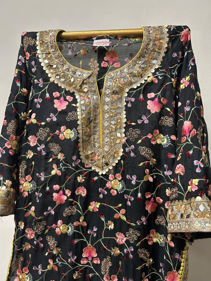 ALINA BLACK STRAIGTH CO-ORD SET Gulabo Jaipur