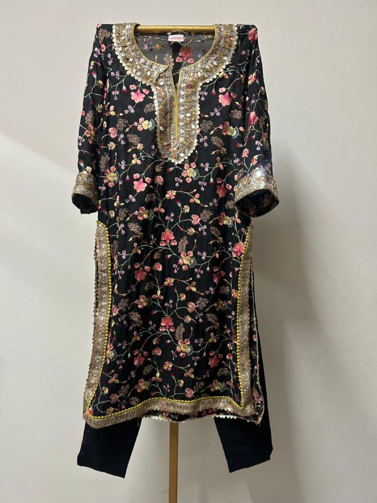 ALINA BLACK STRAIGTH CO-ORD SET Gulabo Jaipur
